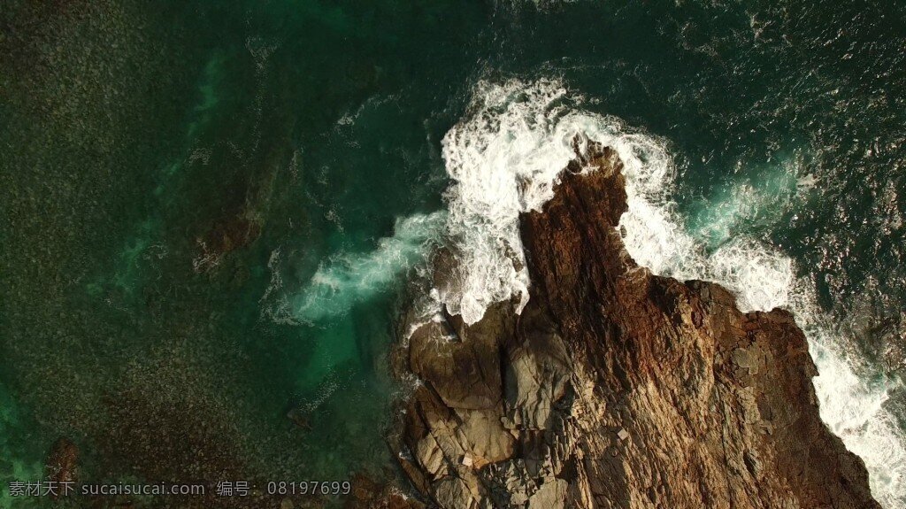 大气 实拍 海浪 拍击 岩石 视频 自然 海水