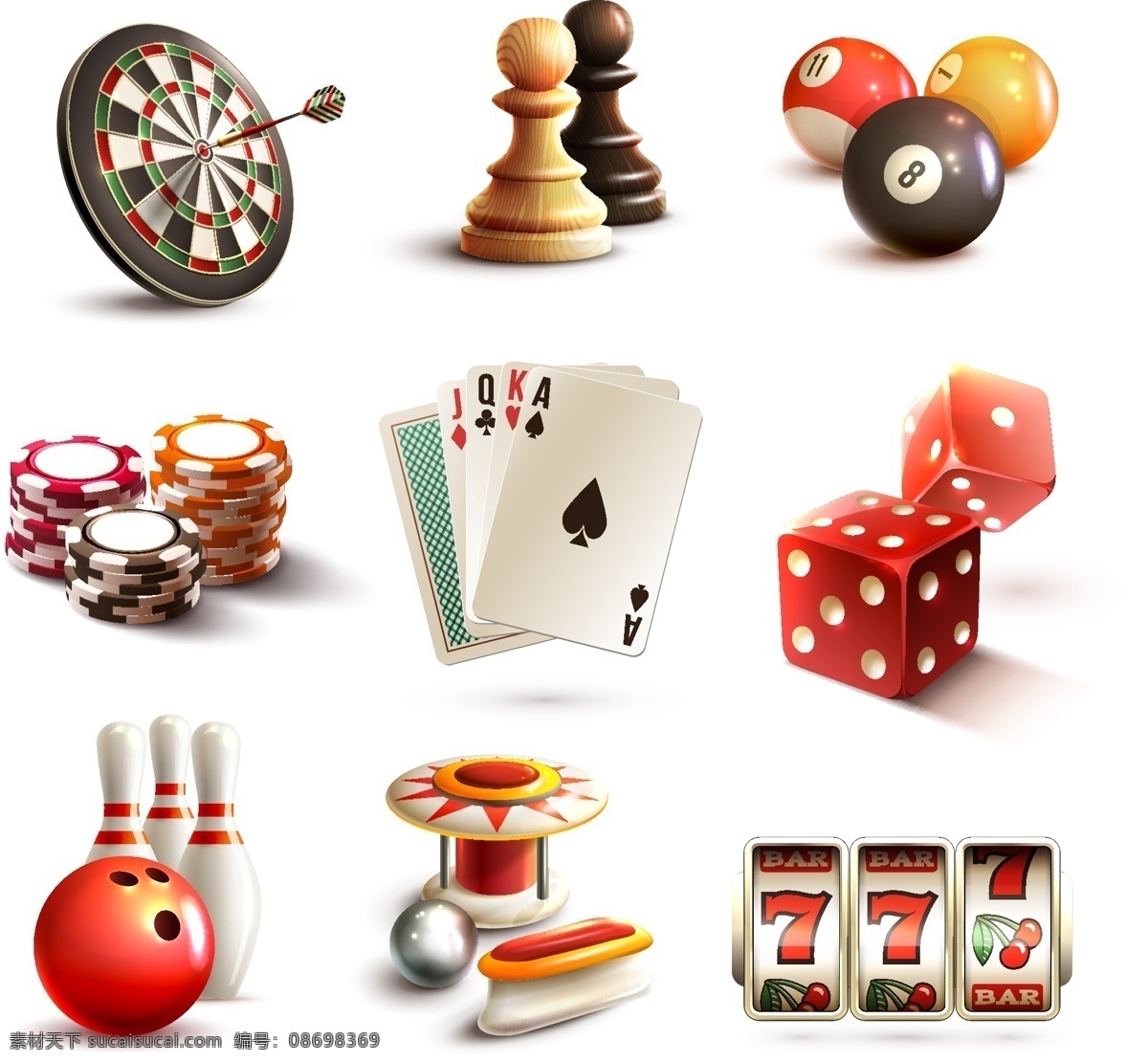 赌博体育 游戏图标 标靶 国际象棋 桌球 台球 矢量图标 骰子 体育图标 扑克 纸牌 按钮图标 标志图标 体育项目 eps格式 素材小内容 其他图标
