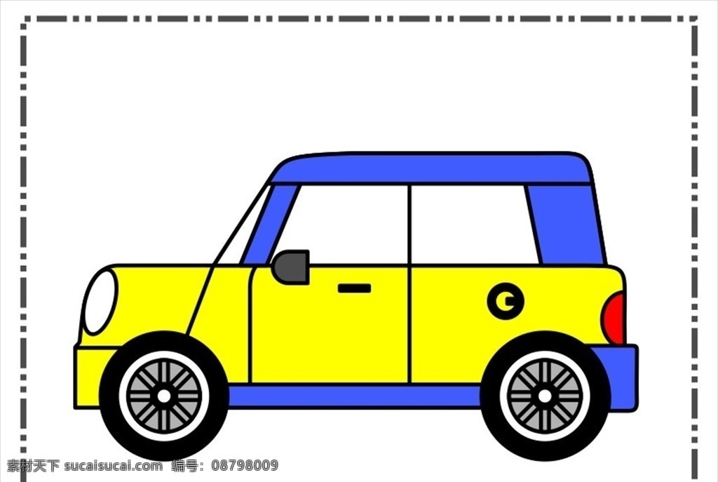 小轿车 卡通轿车 轿车 简笔画 矢量 交通工具 简图 儿童简笔画 漫画 卡通