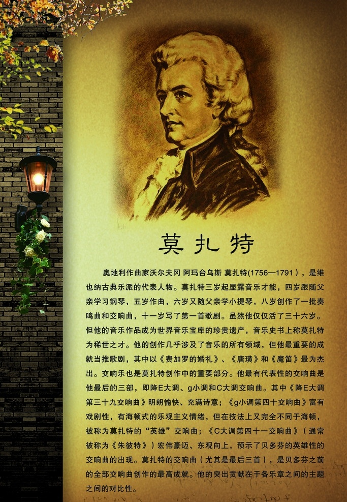 音乐家介绍 音乐家 展版 介绍 莫扎特 分层 源文件