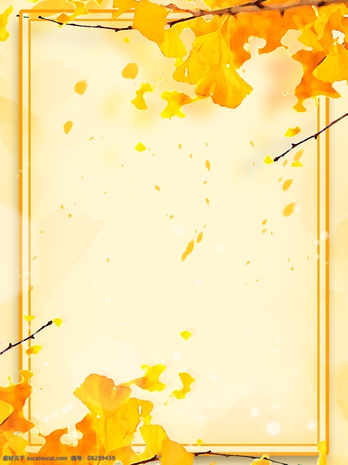 原创 手绘 风 小 清新 金色 树叶 风景 背景 金色背景 金黄色背景 光斑背景 小清新背景 风景背景 杏树叶子