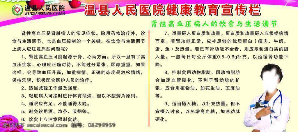 高血压 健康教育 健康教育宣传 医院展板 饮食 展板模板 肾 性 病人 生活 调节 肾性 高血压病人 生活调节 矢量 其他展板设计