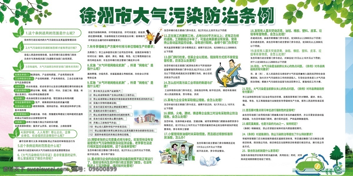 大气 污染防治 条例 大气污染 环境 防治 安全 展板