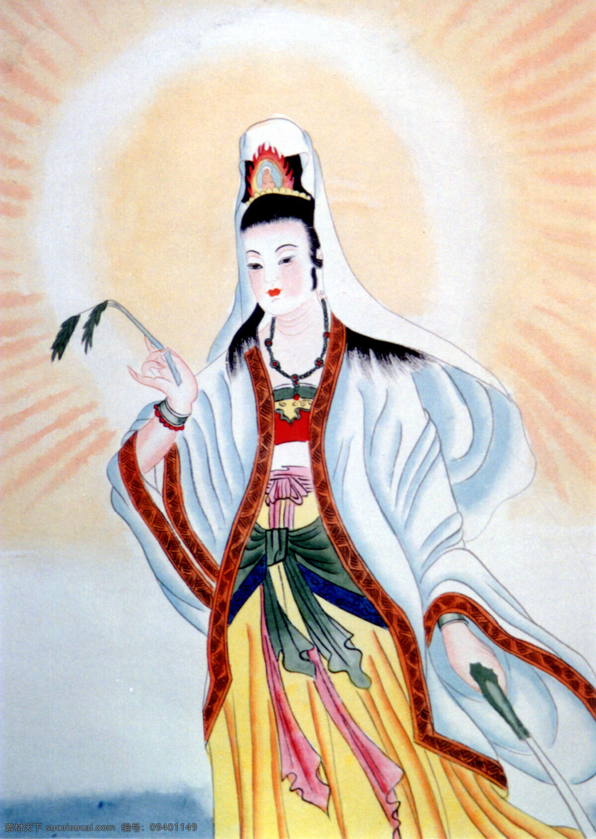 观音 神仙佛像 国画0050 国画 设计素材 中国画篇 书画美术 白色