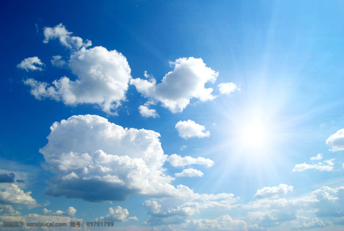 蓝天 白云 阳光 太阳 天空 云朵 天空云彩 自然景观 蓝色