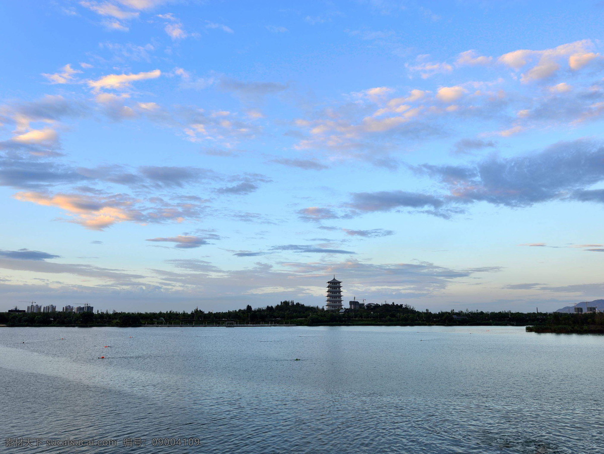 蓝天白云 大海 背景 城市 底图