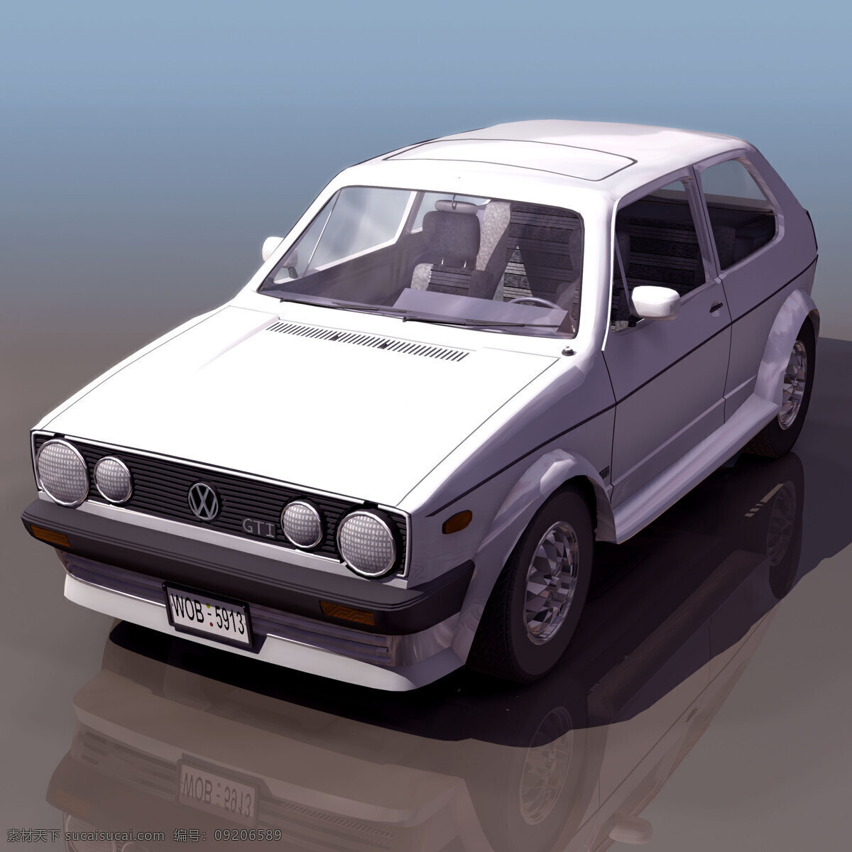 automobile gti i volkswagen 大众 高尔夫 golf 轿车 vw 机动车辆 3d模型素材 电器模型