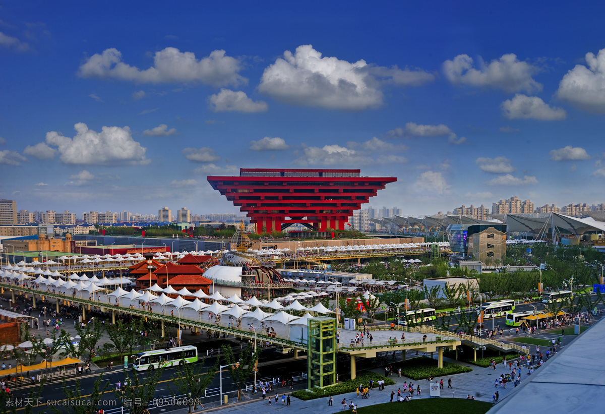 中国馆 世博中国馆 世博会 俯瞰 鸟瞰 城市 繁华 上海 建设 建筑摄影 建筑园林