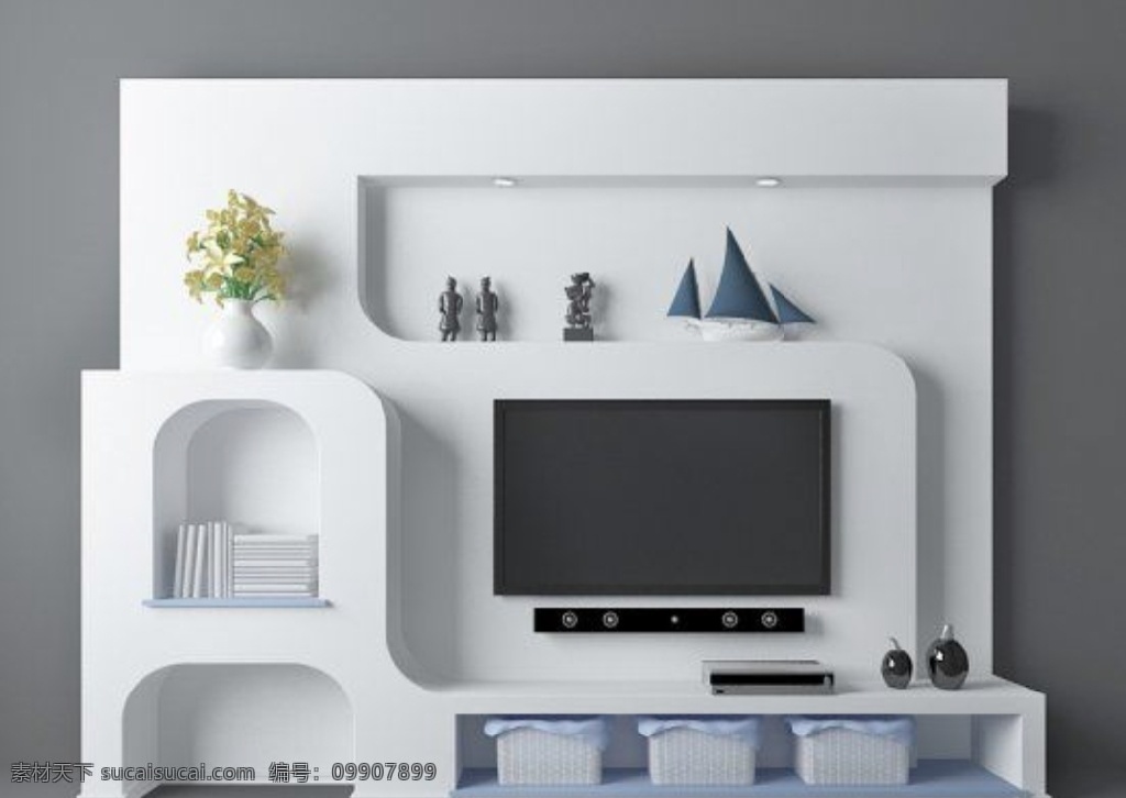 地中海 电视墙 3d 模型 3d模型 室内设计 室内模型 室内3d模型 渲染模型 单体模型 家具模型 3d家具 3dmax 电视柜 壁柜 3d设计 max