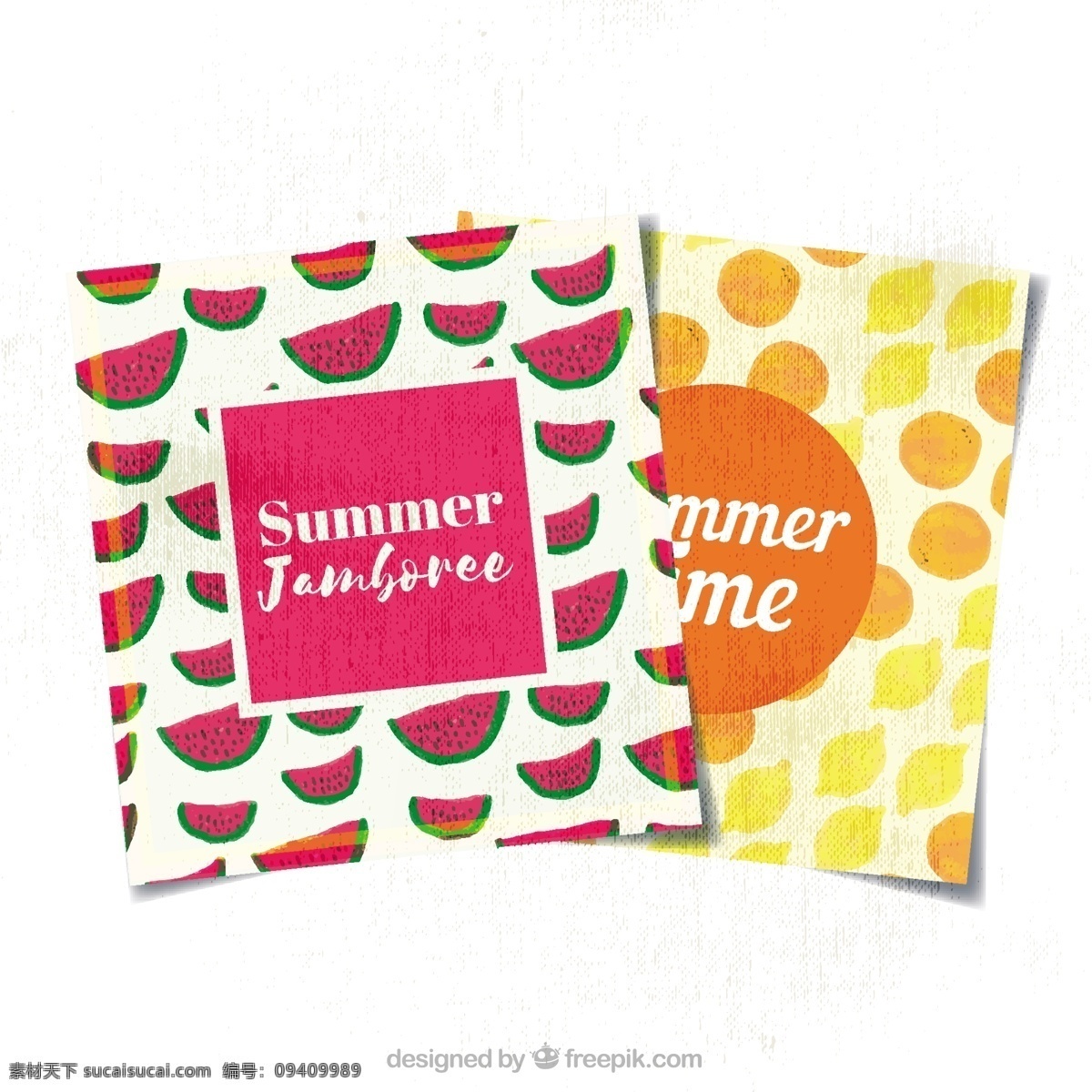 带 水彩 水果 夏季 卡片 夏天 模板 海滩 橙色 假日 柠檬 假期 西瓜 贺卡 夏天海滩 阳光 季节 问候 假日卡片 设定