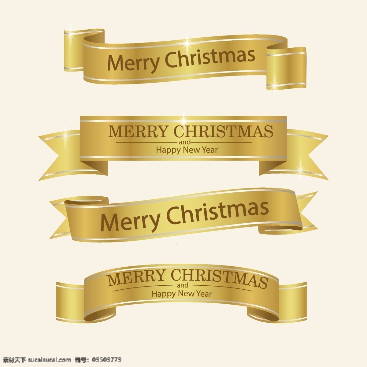 金色 典雅 圣诞 彩带 金色丝带 金色彩带 金色圣诞彩带