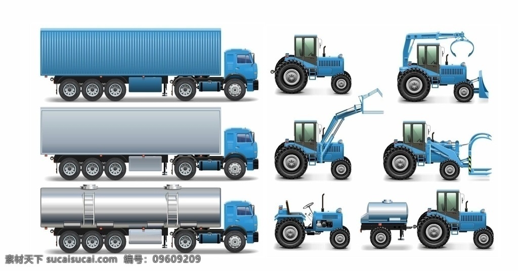 工程机械 大 挂车 油罐车 矢量图 大挂车 车辆矢量图 卡通矢量图 工程车 平面展开图 卡通设计