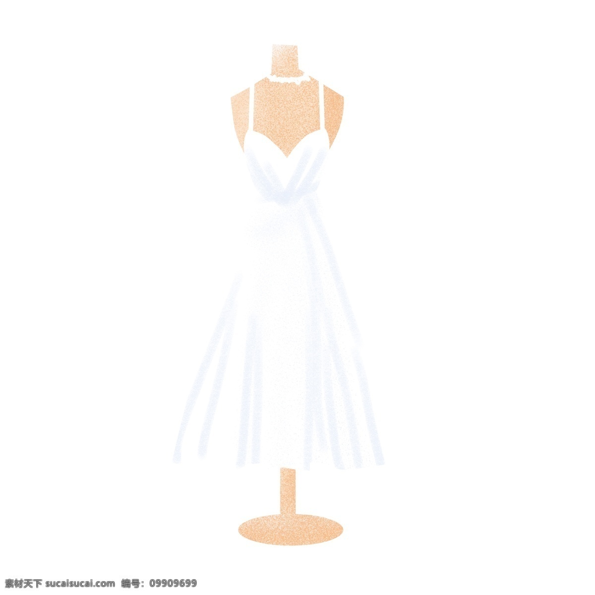手绘 模特 架上 白色 吊带 礼服 简约 清新 卡通 服装设计 模特架 白色礼服 婚礼礼服