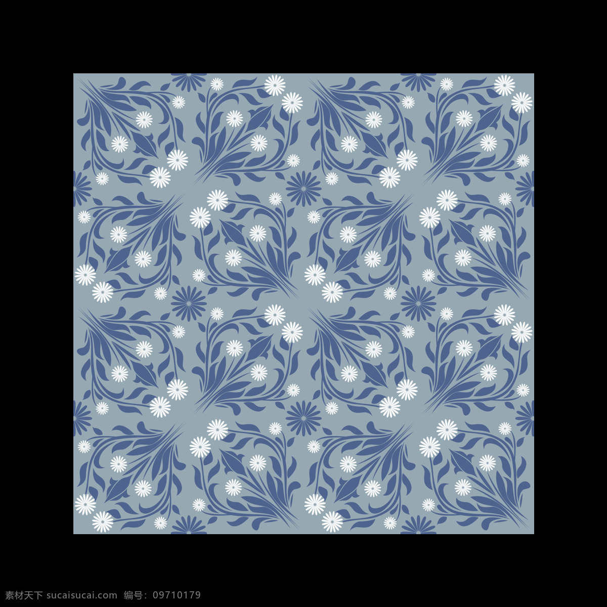 蓝色 植物 花纹 底纹 商用 植物花纹 图案 四方连续
