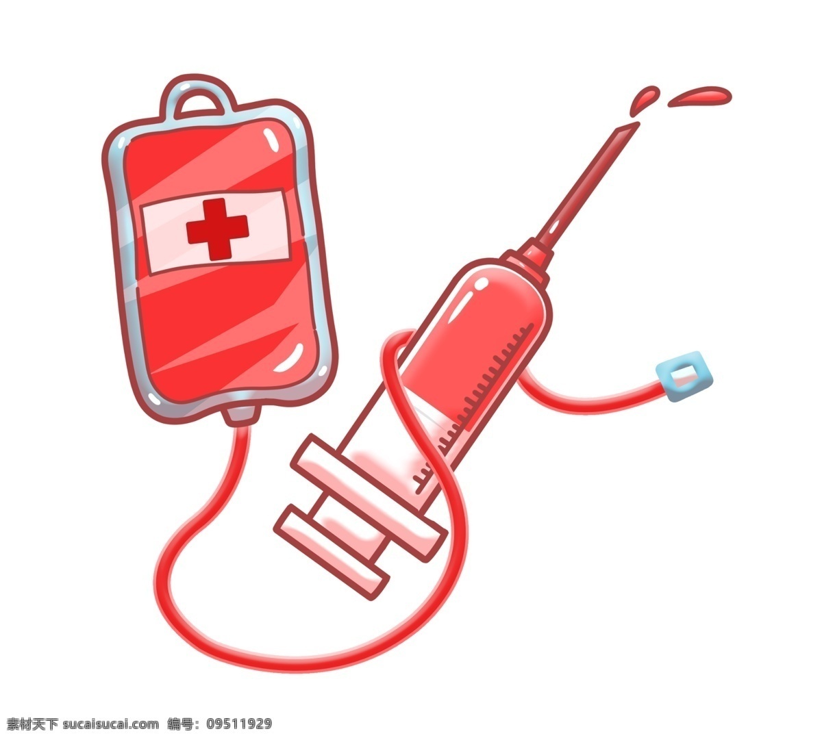 血液 袋 针管 插画 一袋血 血液袋 医疗 输血治疗 血液插图 一袋血插图 注射器