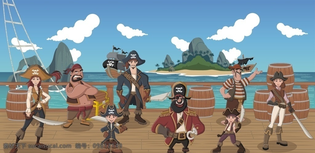 精美 海盗 卡通 人物 矢量 椰子树 女海盗 男人头像 卡通海盗 卡通人物 头像 卡通人物漫画 卡通人物形象 日常生活 矢量人物 矢量素材 卡通设计