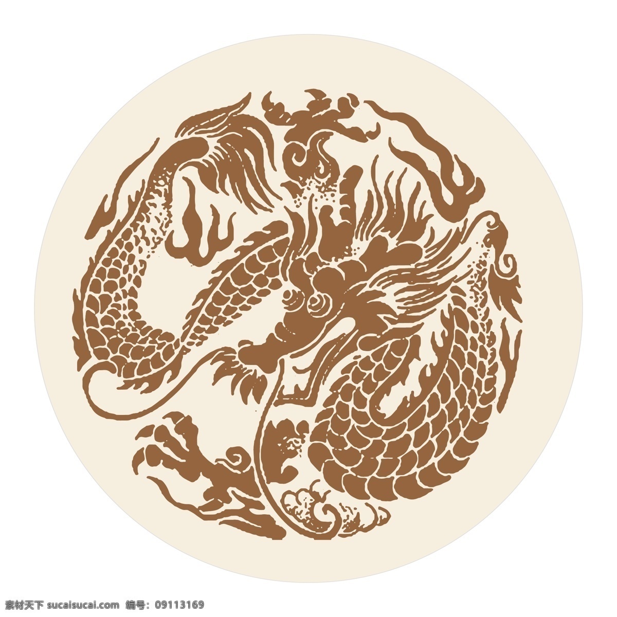 龙图腾 龙 龙纹龙 失量图 龙图案 龙图团