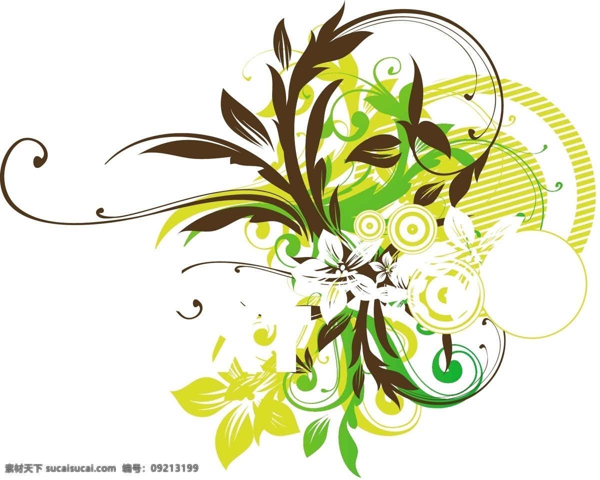 印花 矢量图 服装图案 色彩 印花矢量图 棕色 毛衫印花 优雅植物 面料图库 服装设计 图案花型