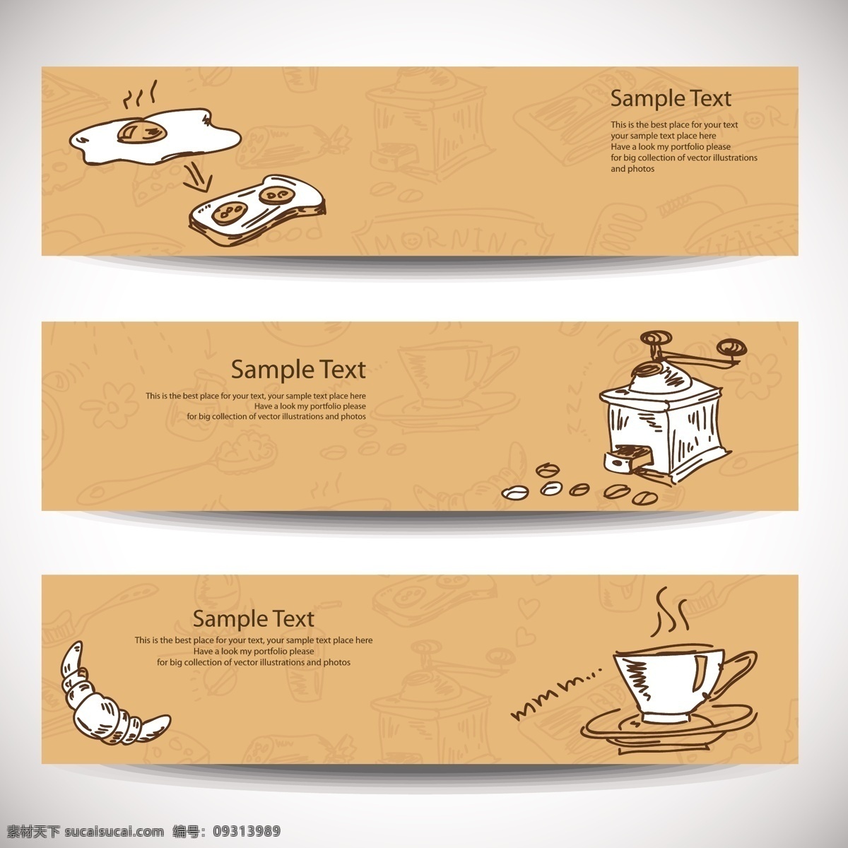 banner 矢量 食品 illustrator 插图 蛋糕 汉堡 鸡 咖啡 咖啡壶 面包 旗帜 煎蛋 西点军校 矢量图 其他矢量图