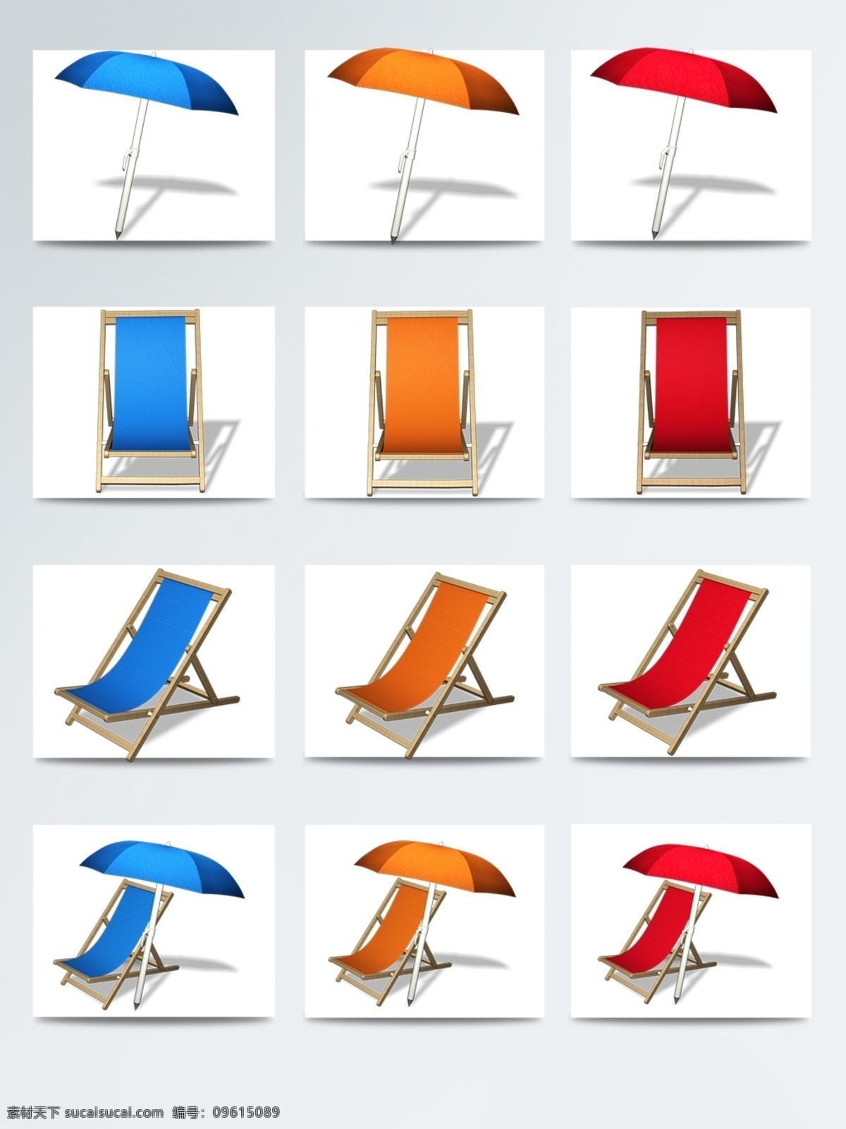 海滩 遮阳 躺椅 系列 图标 元素 海滩躺椅 海遮阳伞