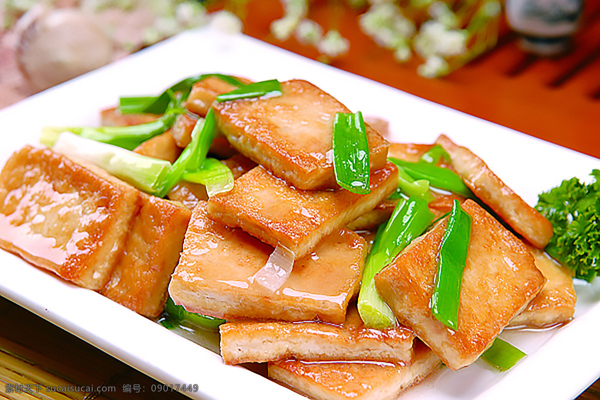 香葱煎豆腐 香葱烧煎豆腐 煎豆腐 葱烧豆腐 烧豆腐 葱煎豆腐 餐饮美食 传统美食