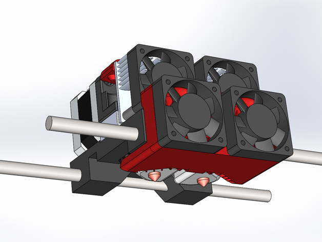 makerbot 复制 2x 丝 扇 升级 风扇 3d打印模型 3d 打印 模型 主动冷却 冷却 挤出机 rep2x 复制的2倍