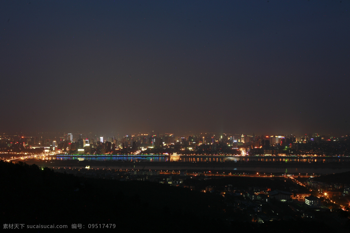 美丽 长沙市 夜景 长沙夜景 长沙夜色 夜色 城市夜色 自然景观 建筑景观 摄影图库