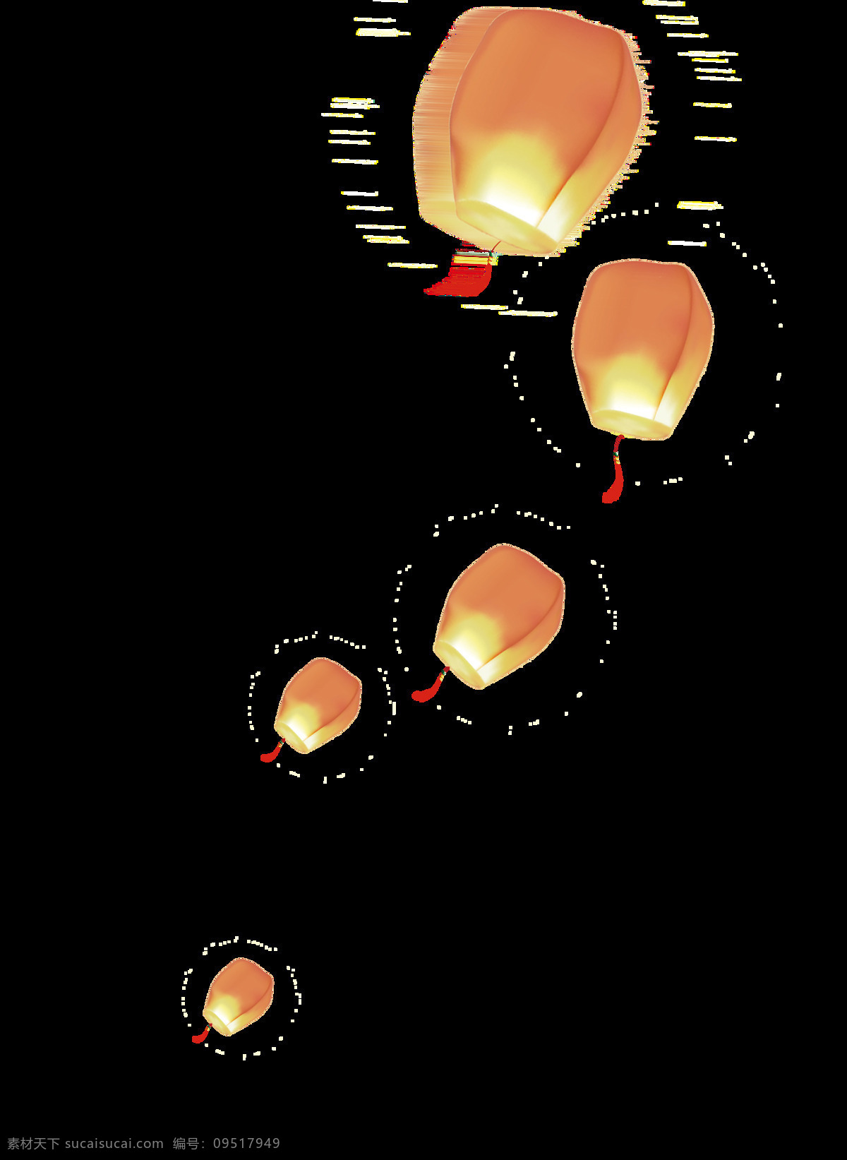 红色 灯笼 漂浮 立体 喜庆 元宵灯会 元宵节