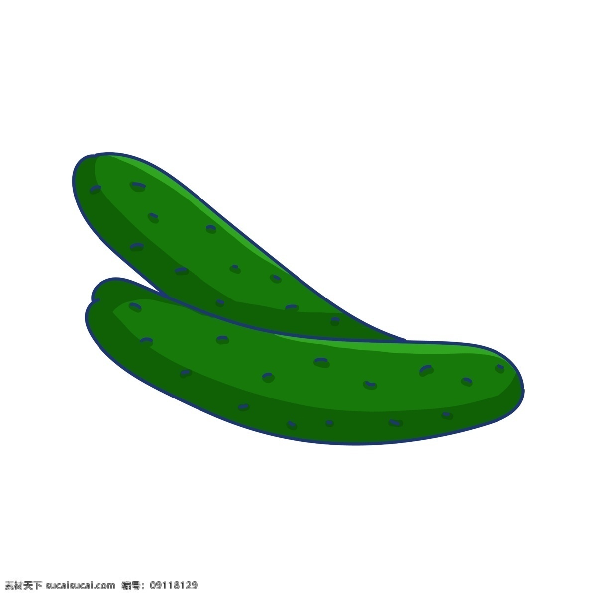 绿色 手绘 黄瓜 插画 食物 绿色食品 天然 瓜果 健康食品 绿色的蔬菜 卡通黄瓜 手绘黄瓜