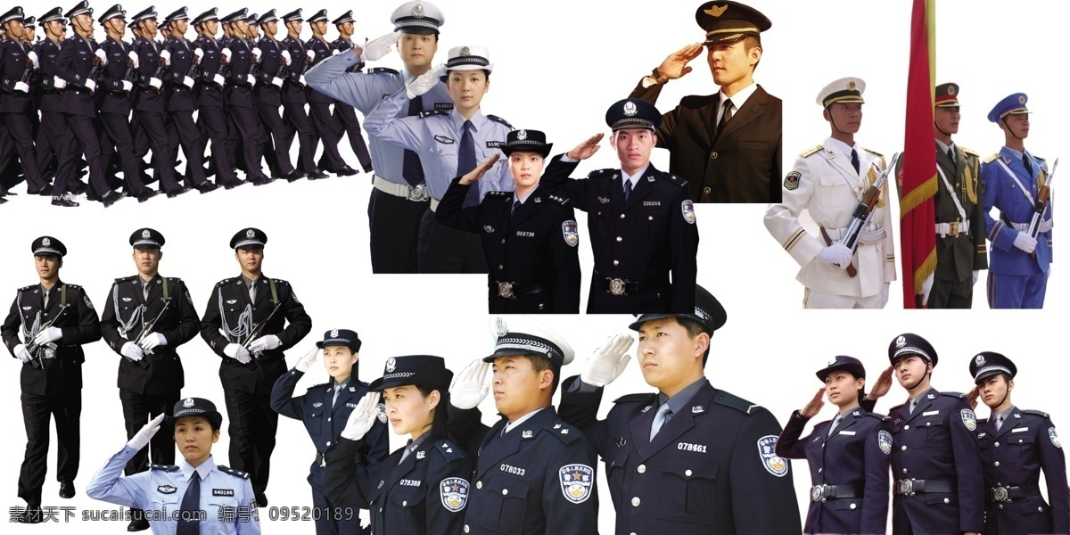 军人 交警 三军 海军 空军 人物 分层 源文件