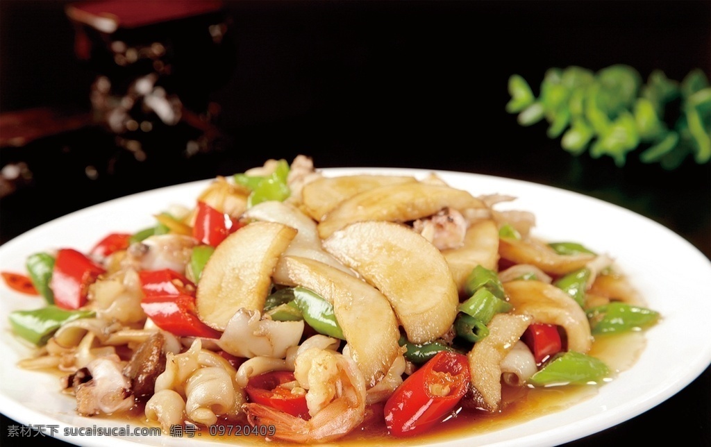 杏鲍菇爆三鲜 美食 传统美食 餐饮美食 高清菜谱用图