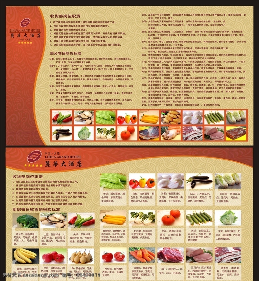 厨房 每日 收货 检验 标准 酒店厨房 蔬菜 水果 收获 版面 背景 酒店收获标准 采购部 采购 食品 酒店vi设计 vi设计 矢量