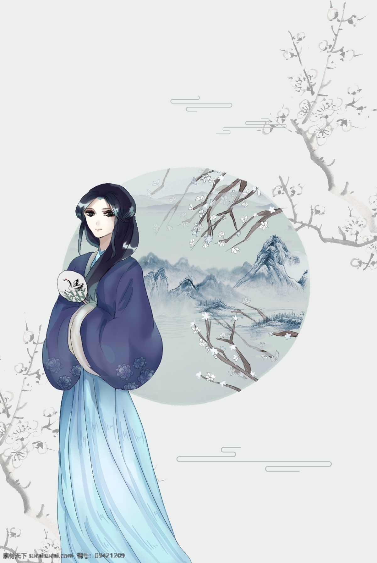 古风 汉 服 社 文艺 清新 古典 花卉 背景 汉服社 中国风