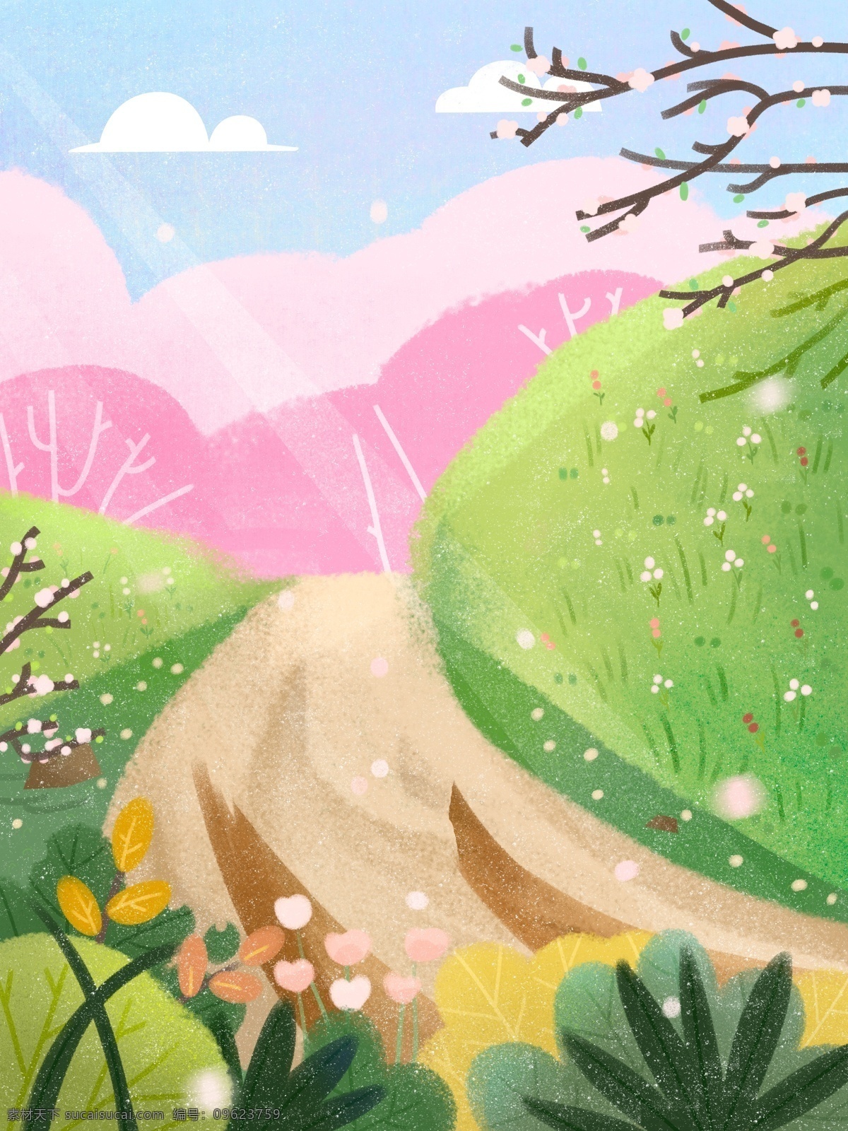 春季 衣 外 草地 树林 背景 粉色 春天背景 广告背景 背景设计 通用背景 背景展板 背景展板图 背景图