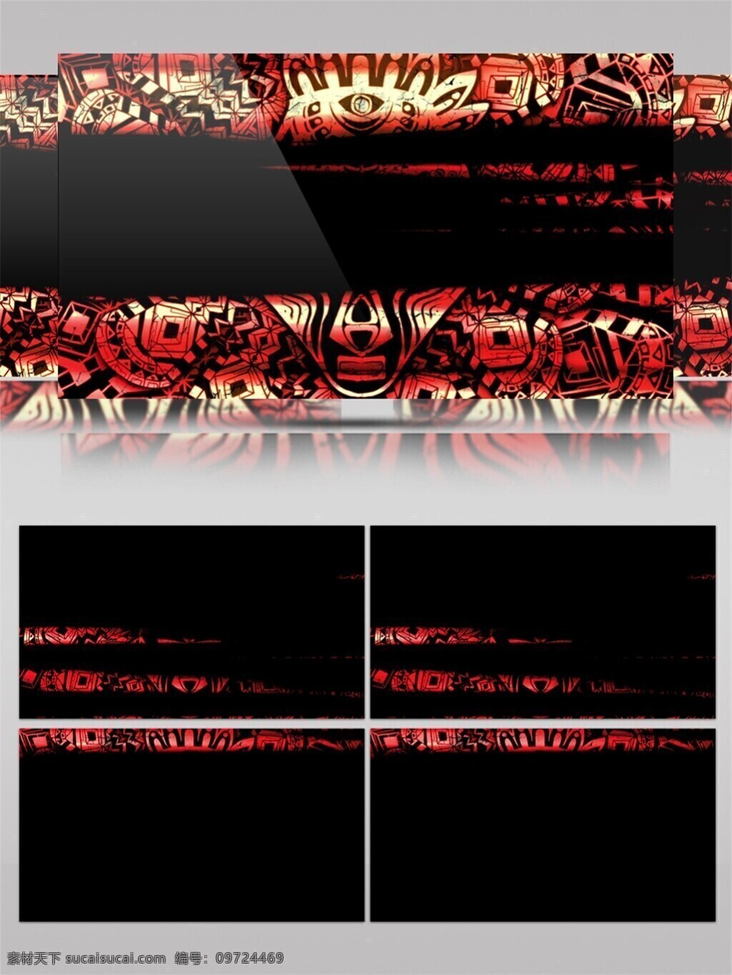红色 花纹 边框 视频 光斑散射 光束 激光 神秘 视觉享受 手机壁纸