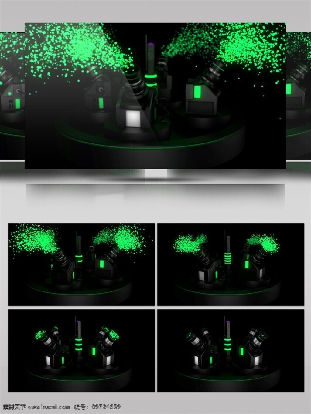 led 闪烁 灯光 光束 激光 科技 绿色 唯美背景素材 舞台背景素材 发散 光斑 视频