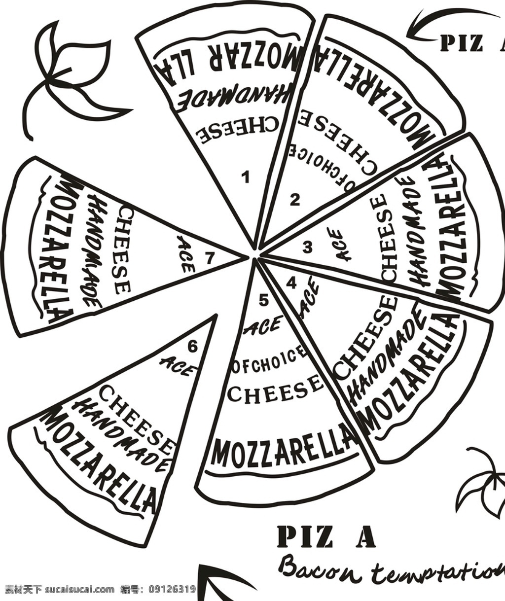 披萨 pizza 披萨矢量 披萨图案 意大利 意大利披萨 抠图 矢量