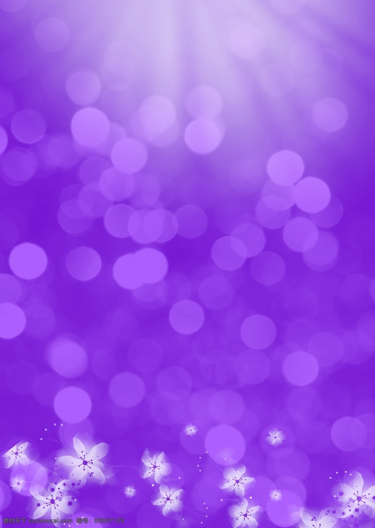 紫色 梦幻 圆点 背景 花朵