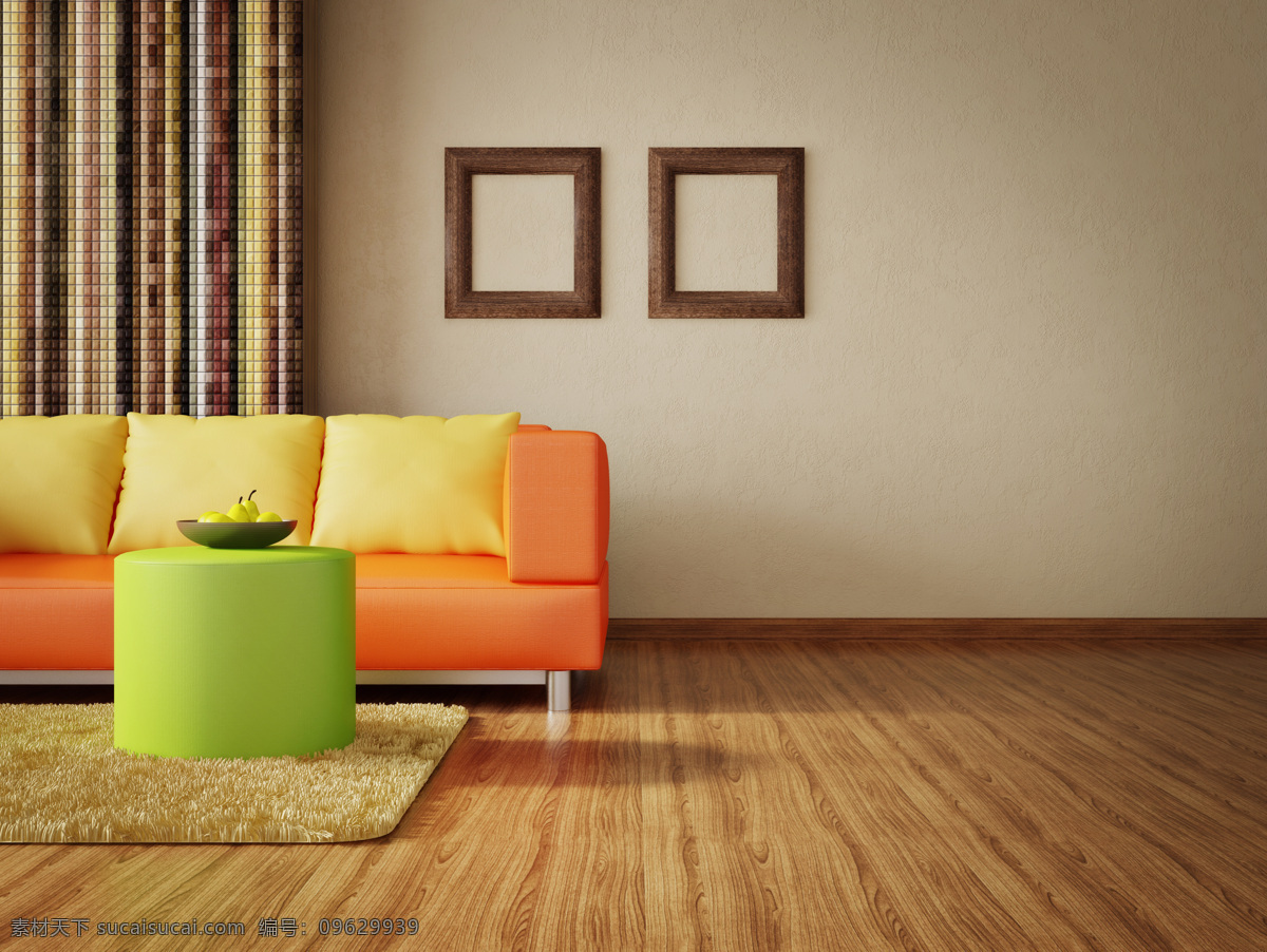室内装修设计 室内装潢设计 室内设计 效果图 3d渲染图 现代 简约 风格 装饰设计 时尚家居 彩色沙发设计 环境家居 黄色