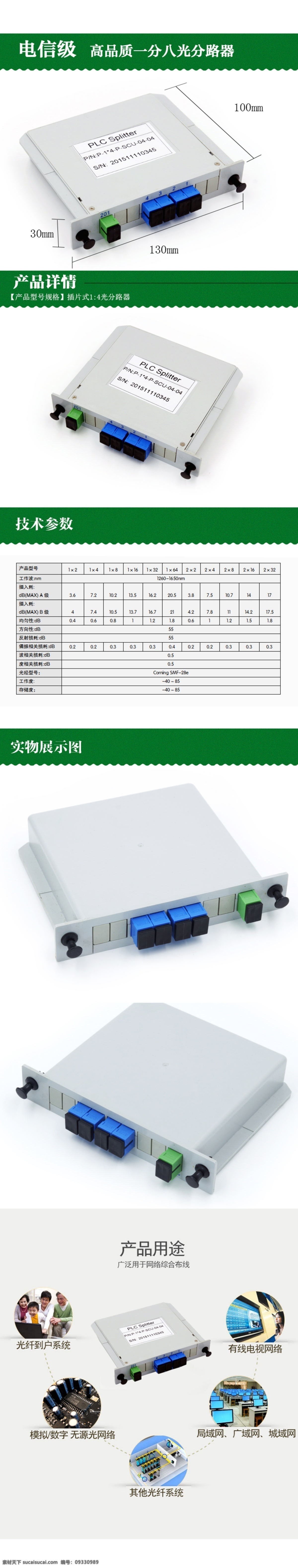 分光器详情 分光 详情 淘宝素材 淘宝设计 淘宝模板下载 白色