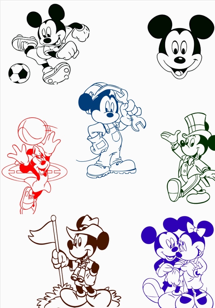 米老鼠图片 米老鼠 老鼠 卡通 动漫 矢量图 平面设计 唐老鸭 动画 可爱