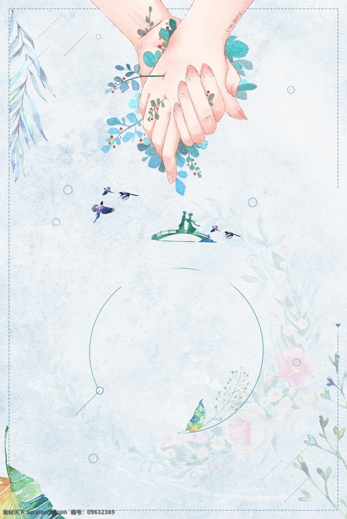 各种 手势 海报 背景 粉色 花瓣 手 爱心 心 玫瑰 叶子 手势背景