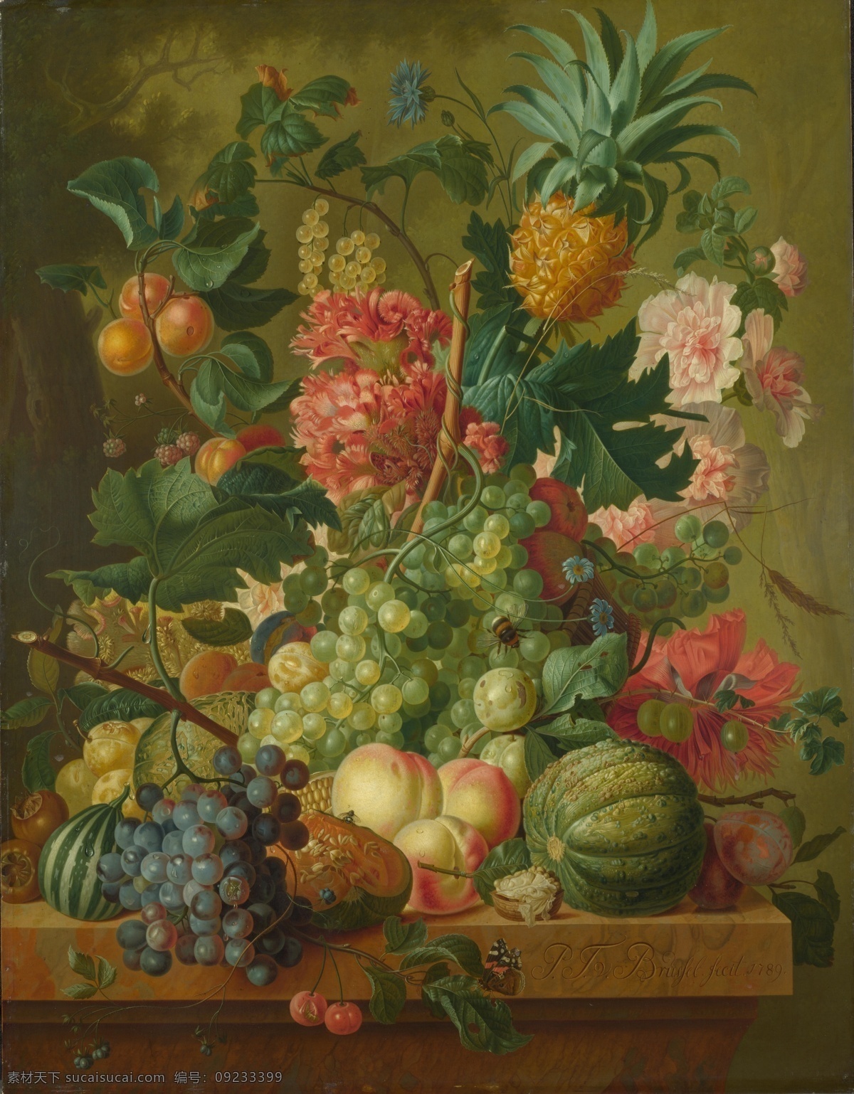 flowers 花卉 水果 蔬菜 器皿 静物 印象 画派 写实主义 油画 装饰画 and fruit brussel van theodorus paulus 荷花 玫瑰 百合 鲜花 实物 装饰素材
