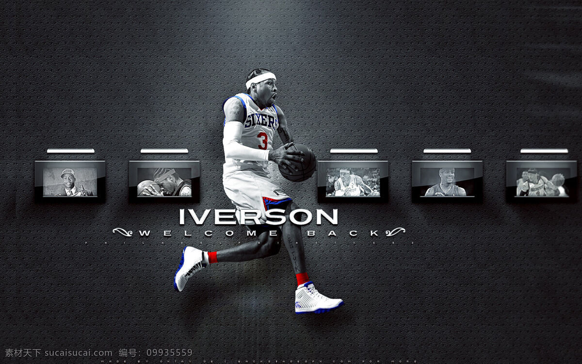 nba 艾弗森 篮球 篮球明星 明星 明星偶像 人物图库 设计素材 模板下载 76人 psd源文件