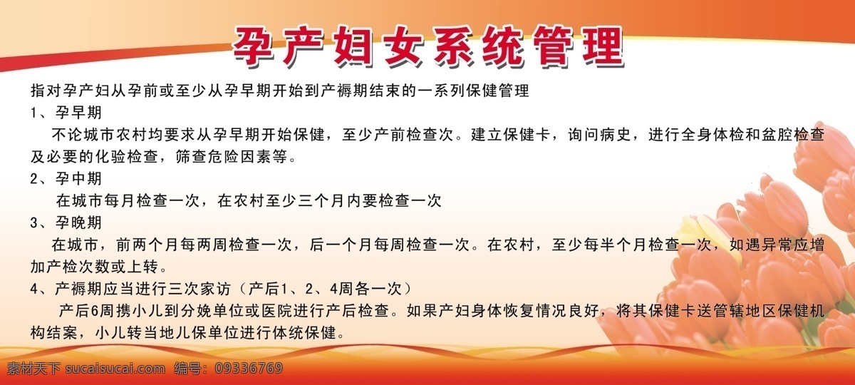 孕产 妇女 系统 管理 孕妇 产妇 系统管理 展板 医院 郁金香 制度展板 展板模板 广告设计模板 源文件