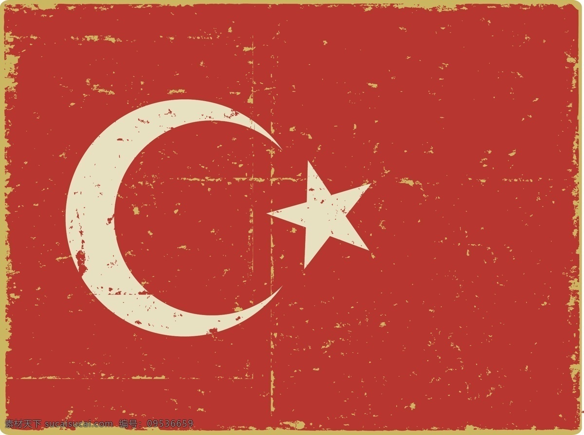 怀旧 土耳其 国旗 背景 土耳其国旗 国旗图案 国旗背景 怀旧背景 吊旗挂旗 矢量素材 红色