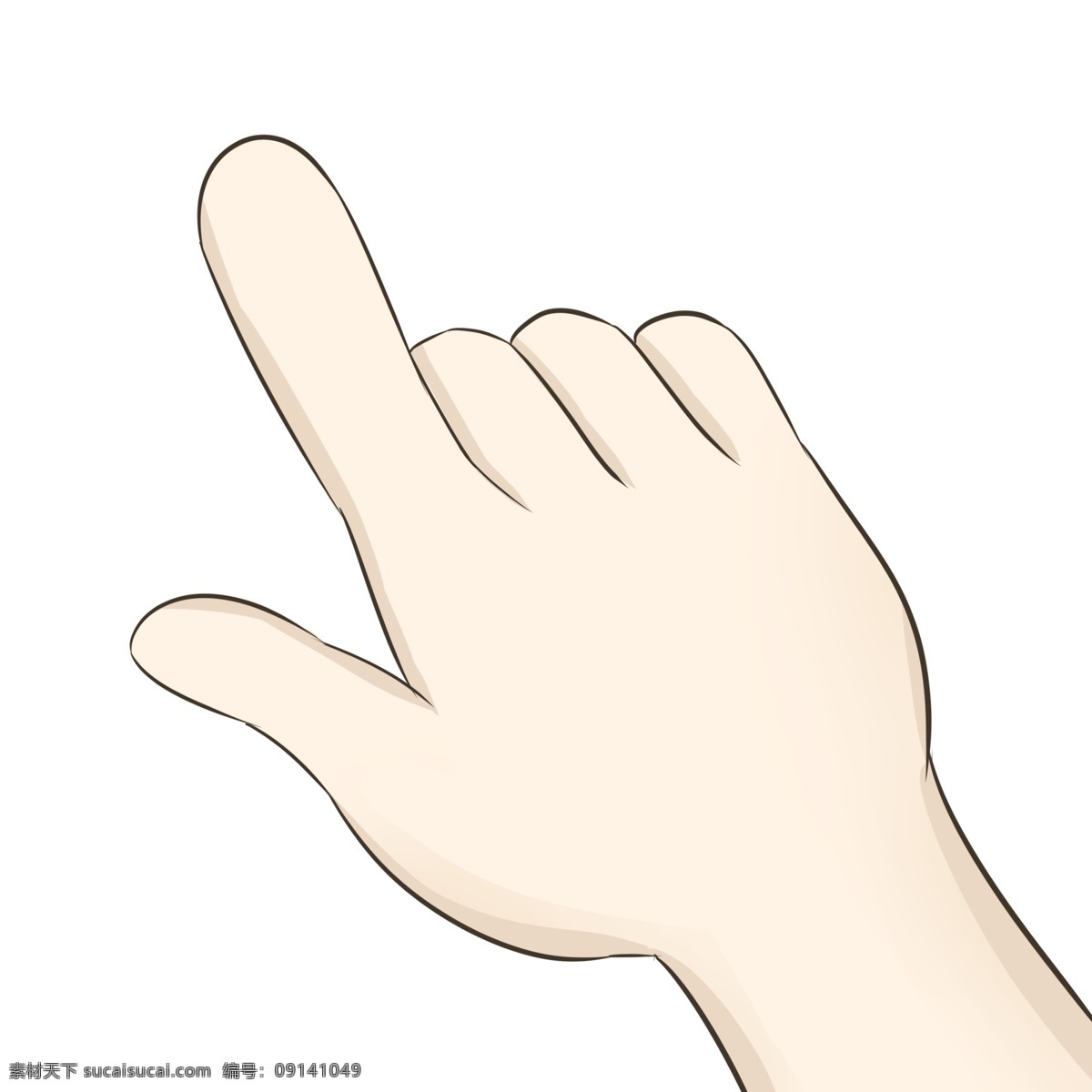 食指 指向 手势 插图 食指指向插图 向上指向手势 卡通手势 手的姿势 食指向上 手指头 上色的手 指出手势
