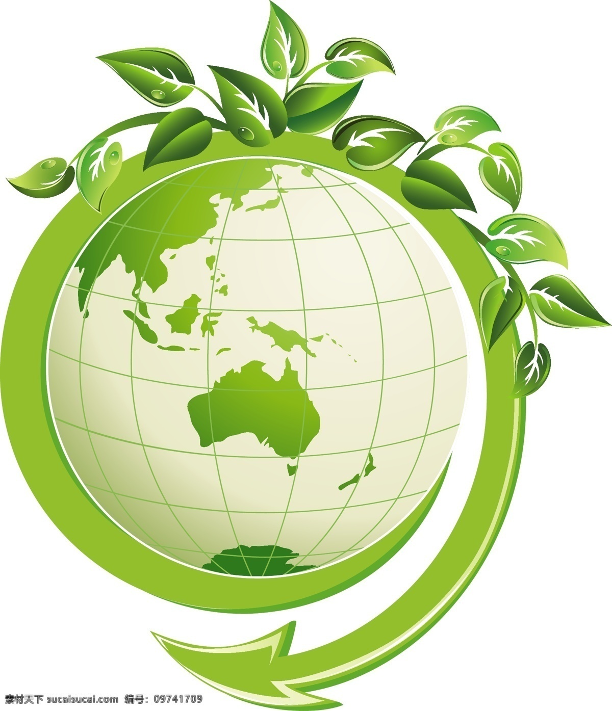 矢量 地球 绿叶 ai矢量 保护 绿色 藤 藤蔓 叶子 地球保护日 地球保护 保护日 矢量图 日常生活