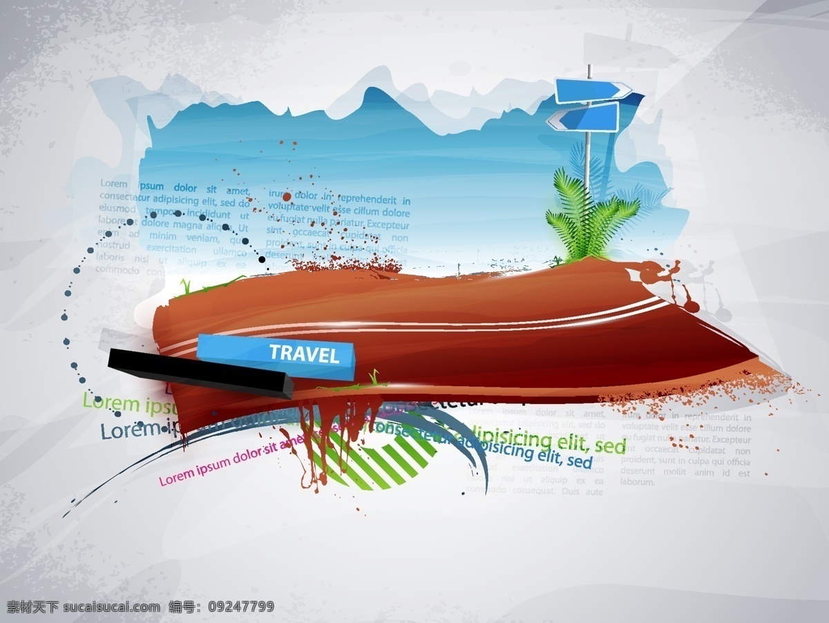 插画 公路 画册 路标 旅行 旅游 旅游设计 艺术 插图 矢量 模板下载 旅游艺术插图 旅游插图 矢量素材 海报 矢量图 矢量图海报 其他海报设计