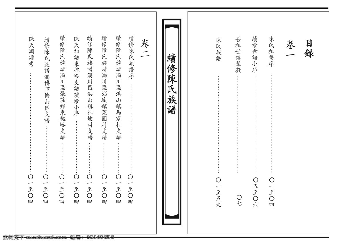 传统 族谱 模板 族谱内页 目录样式 边框 源文件
